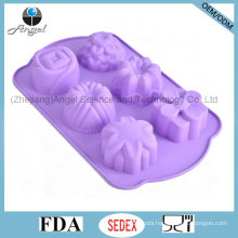 6 Flowers Baking Tool Silicone Cake Mould for Christmas Holiday Sc49